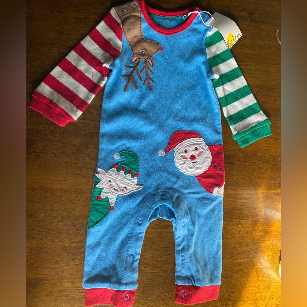 NWT Baby Boden Christmas onsie